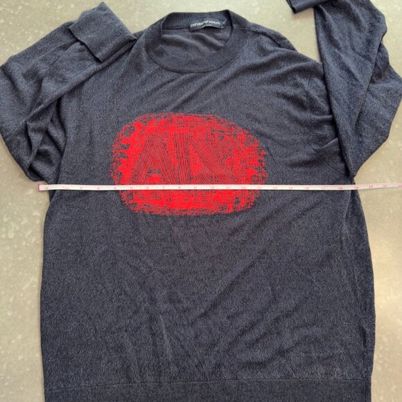 Emporio Armani Charcoal Gray Logo Sweater - Size 50 (L/XL) - Picture 10 of 11